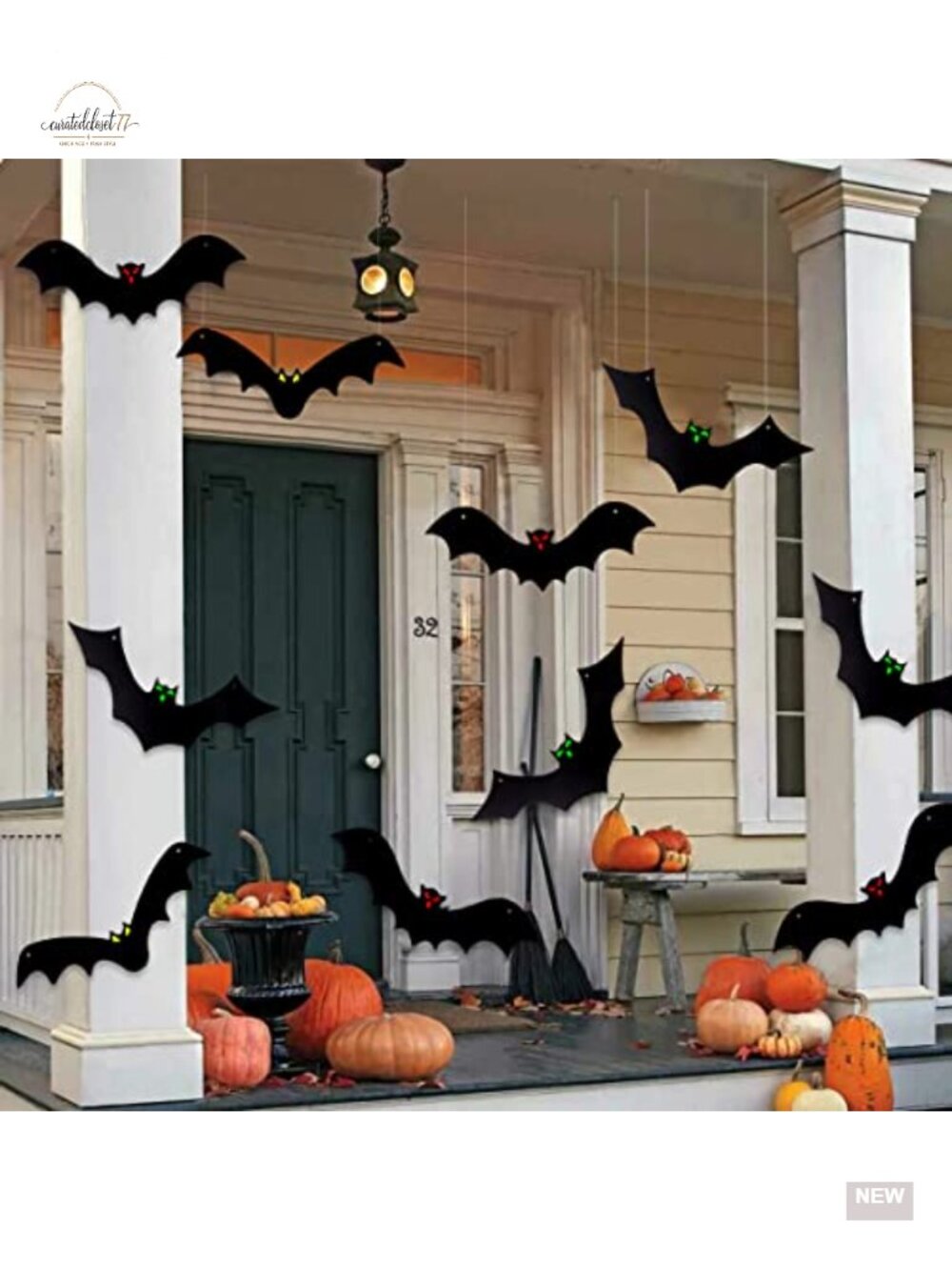 Halloween Hanging Bats 3D Outdoor Yard Decorations Glow in Dark